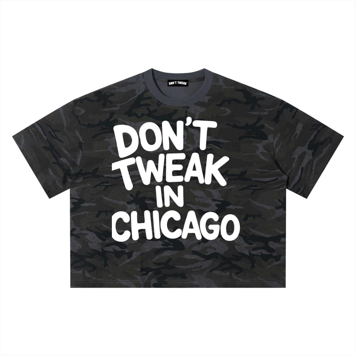 “IN CHICAGO” Camo Boxy T-Shirt